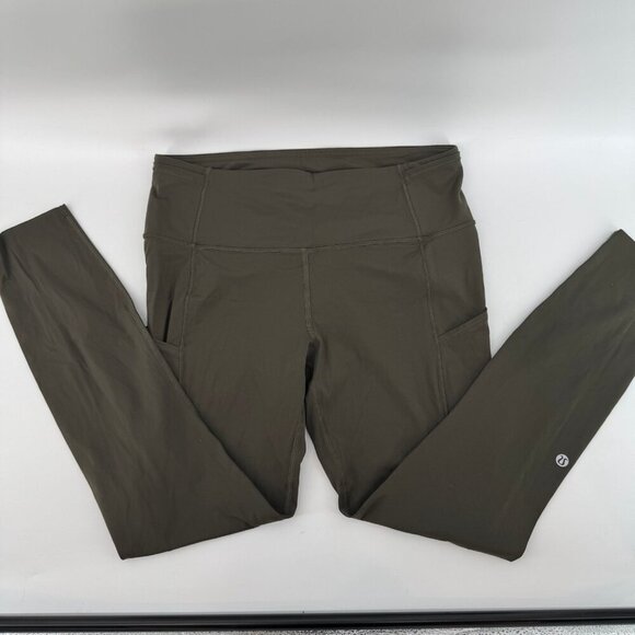 lululemon athletica Pants - Lululemon Green Khaki leggings Sz. 8